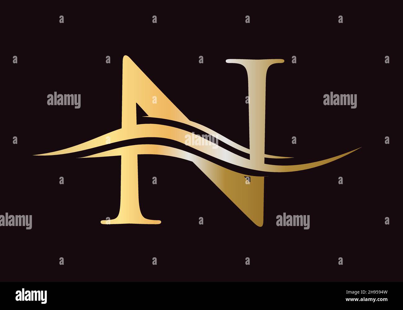 N logo template. Initial monogram letter N logo design Vector. N letter logo design with modern trendy Stock Vector
