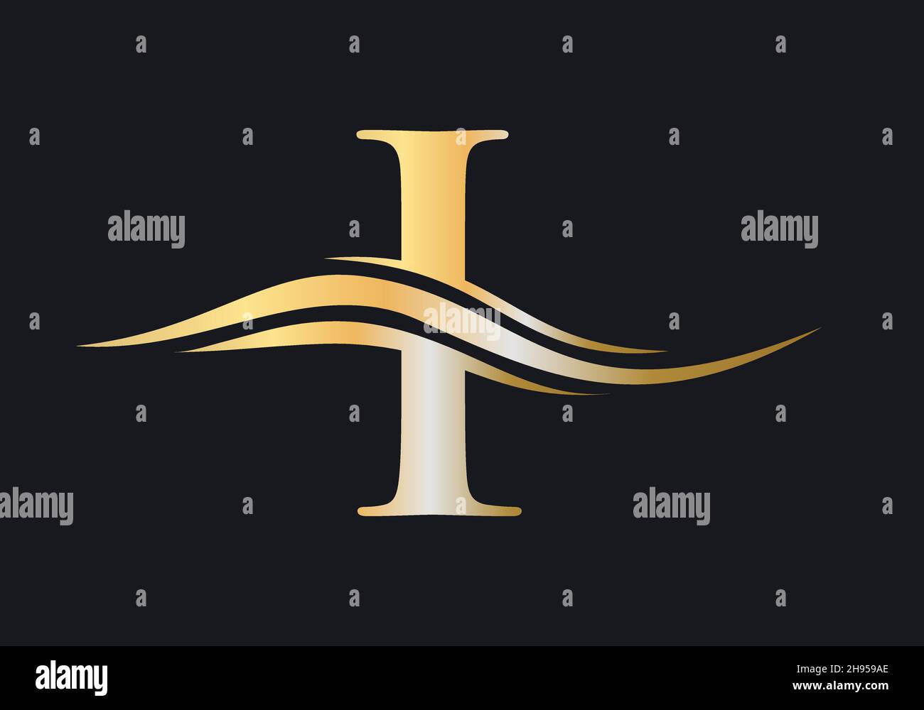 I logo template. Monogram letter I logo design Vector. I letter logo design with modern trendy Stock Vector