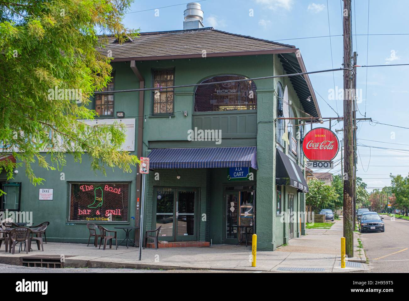 NEW ORLEANS, LA, USA - JULY 4, 2020: The Boot Bar and Grill, Tulane University student hangout on Broadway Street Stock Photo