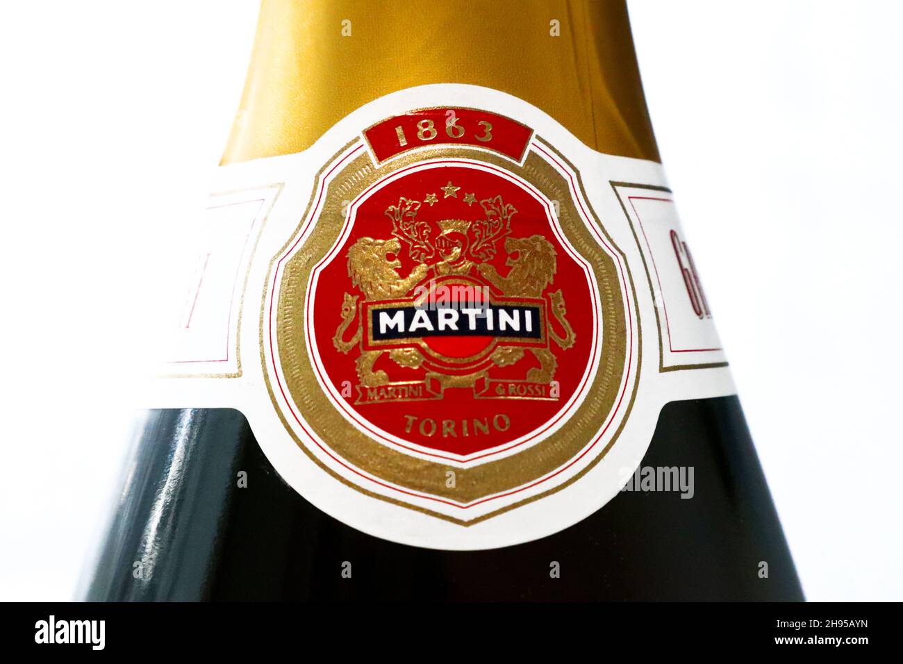 MARTINI Italian Sparkling Wine Spumante Label Stock Photo Alamy