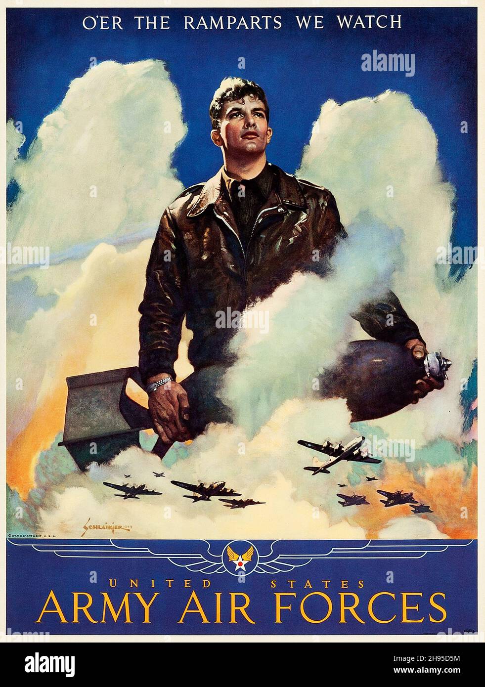 World War II Propaganda (U.S. Government Printing Office, 1944). Army Air Forces Poster. Stock Photo