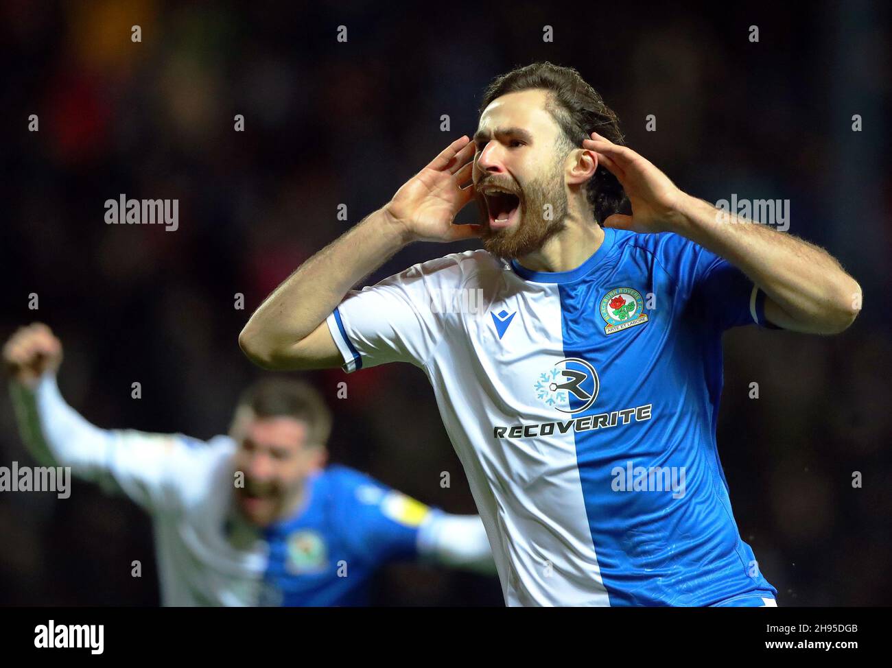 Blackburn Rovers' Ben Brereton celebrates scoring his side's first goal of the game during the Sky Bet Championship match at Ewood Park, Blackburn. Picture date: Saturday December 4, 2021. Stock Photo