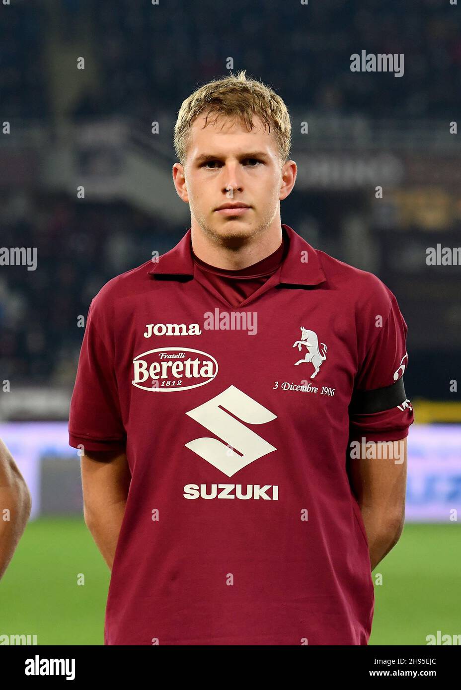 David Zima of Torino FC during the Serie A 2021/22 match between Torino FC and Empoli FC at Olimpico Grande Torino Stadium on December 02, 2021 in Tur Stock Photo
