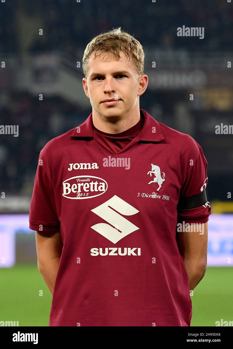 David Zima of Torino FC during the Serie A 2021/22 match between Torino FC and Empoli FC at Olimpico Grande Torino Stadium on December 02, 2021 in Tur Stock Photo