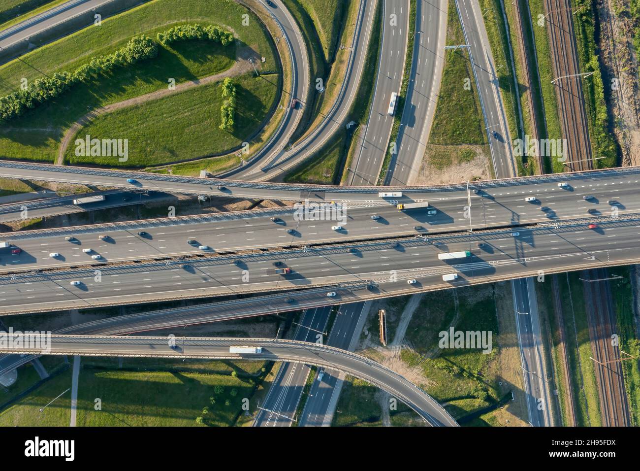 Intersection crossroad road junction Stock Photo