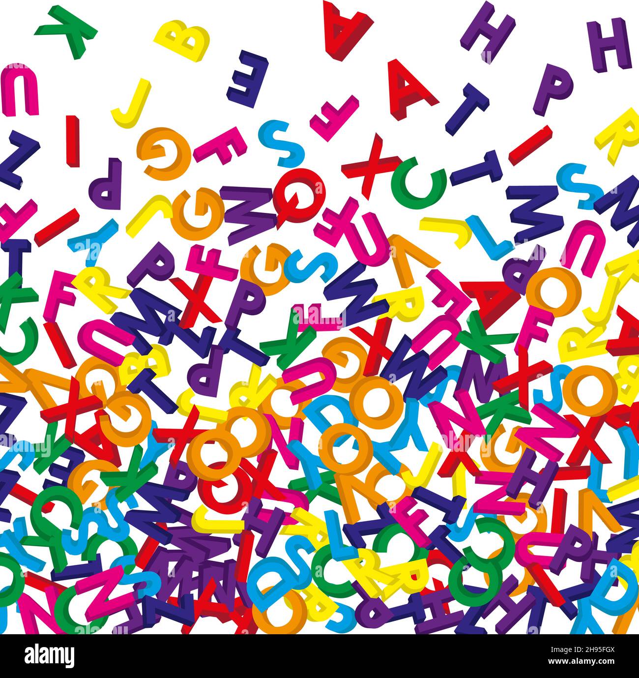 Scatter Letters 3D COLORED ENGLISH ALPHABETS RANDOMLY SCATTER eps Stock Vector Image ...