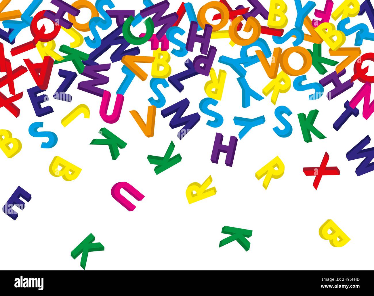 Scatter Letters 3D COLORED ENGLISH ALPHABETS RANDOMLY SCATTER eps Stock Vector Image ...
