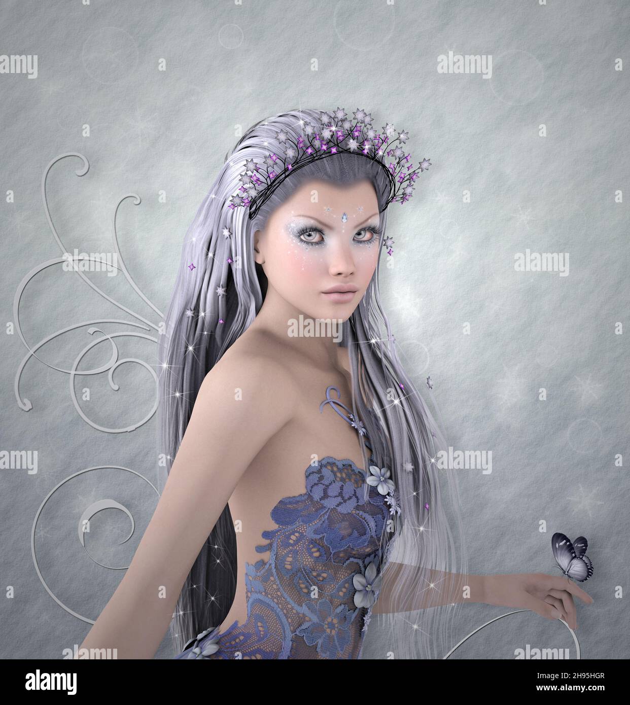 Beautiful queen of the frozen land Stock Photo