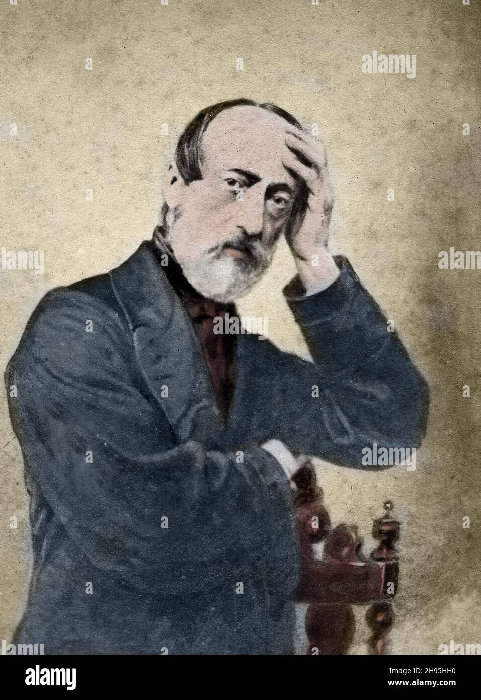 Portrait of Giuseppe Mazzini (1805-1872) Italian revolutionary and patriot in 1855 Stock Photo