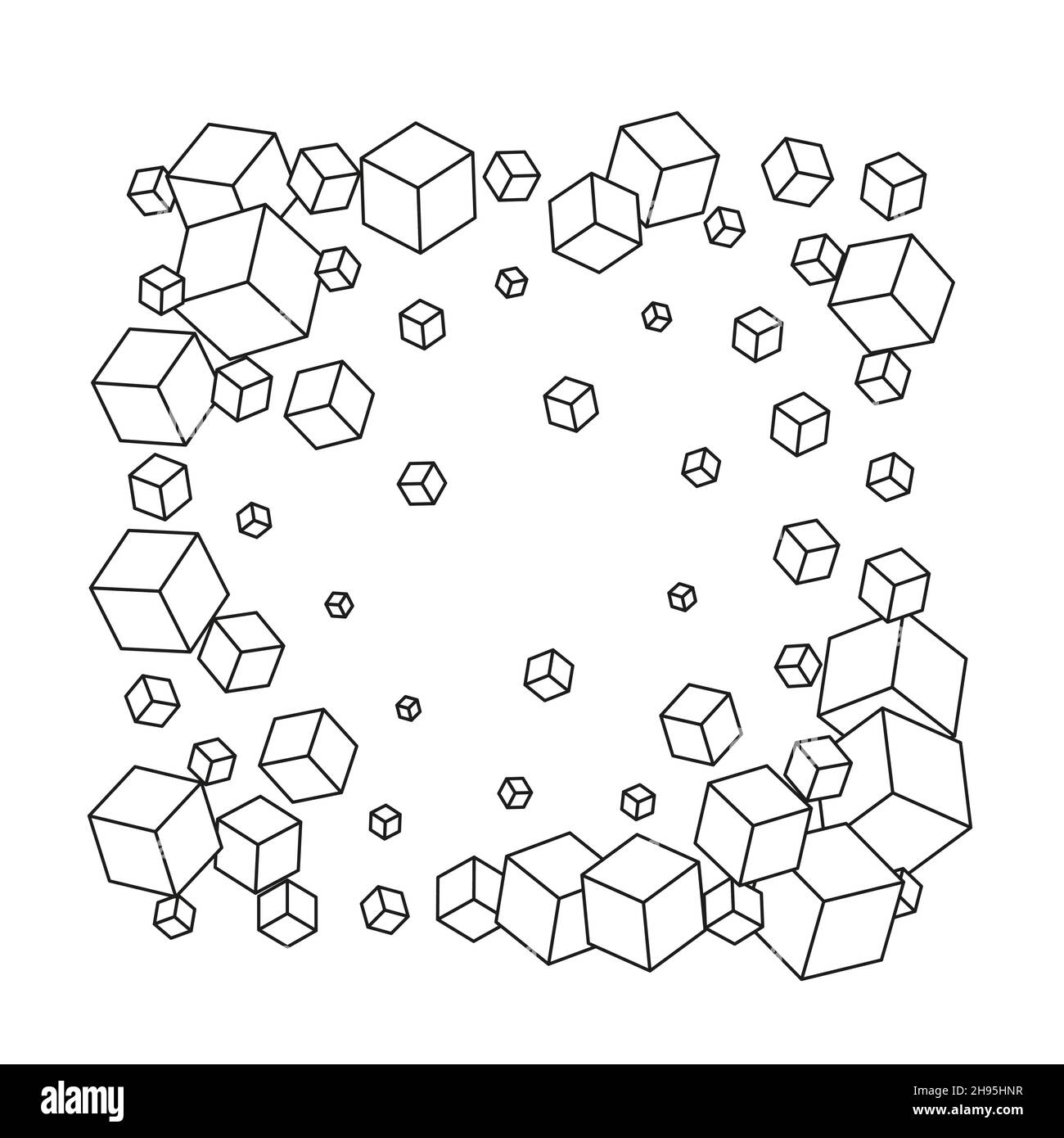 Vector abstract background with cube cell. Modern technology ...