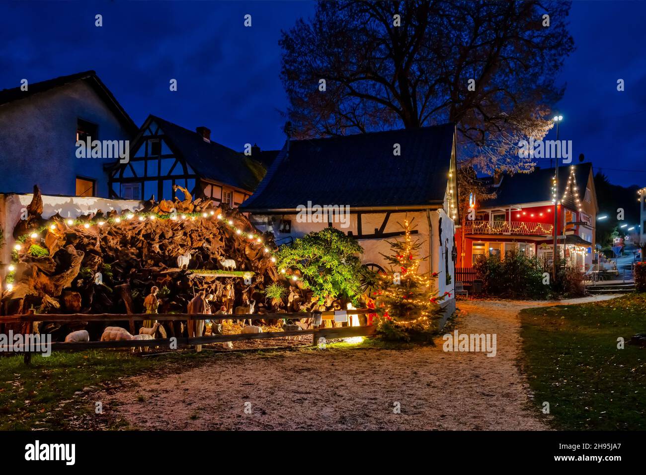 Pre-Christmas in Waldbreitbach, Westerwald, Rhineland-Palatinate, Germany Stock Photo