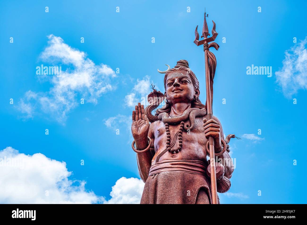 Mauritius Island 30.10.2021 Shiva statue at Grand Bassin temple, the