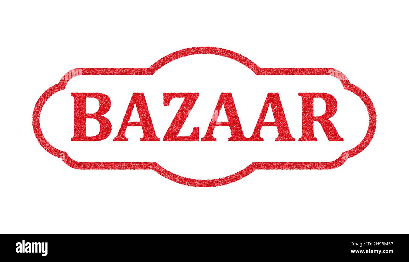 Bazaar label or sticker on white background, vector illustration Stock