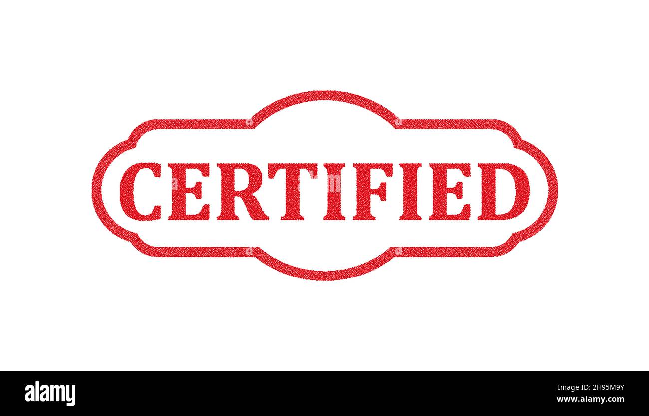 Certified stamp on white, vector illustration esp Stock Vector