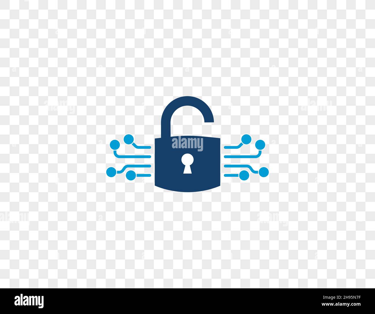 Vector illustration. Flat design. Cyber Security Icon Stock Vector