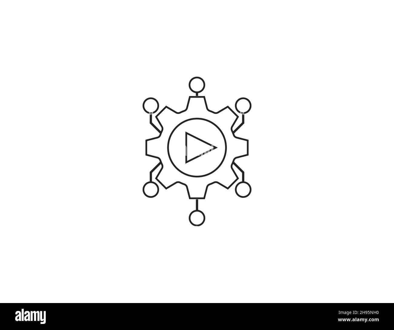 Vector illustration. Flat design. Workflow automation processing icon ...