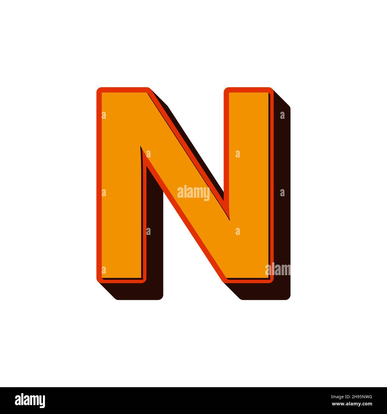Vector Retro 3D Font with shadow LETTER Stock Vector Image & Art - Alamy