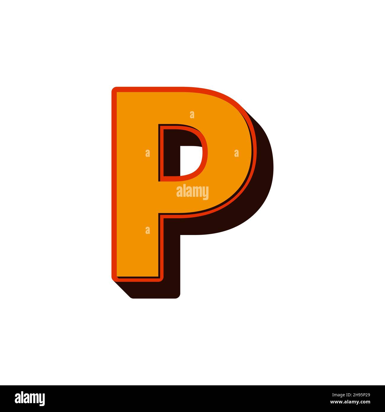 Vector Retro 3D Font with shadow LETTER Stock Vector Image & Art - Alamy