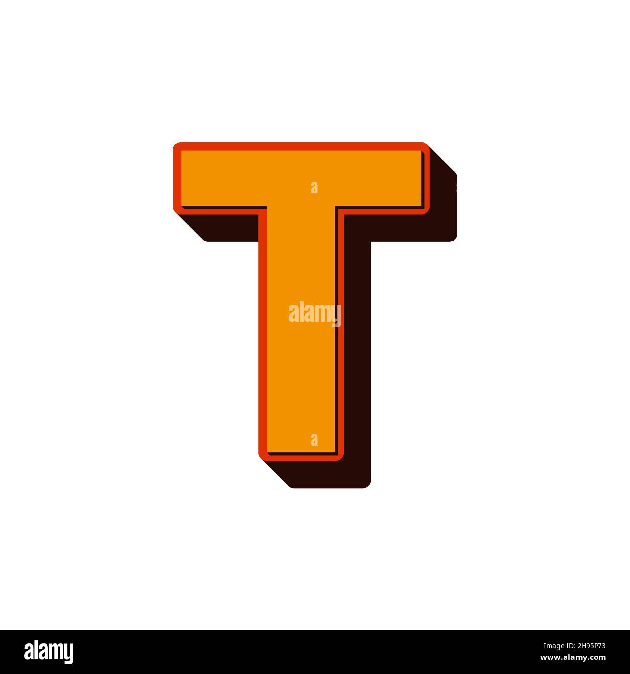 Vector Retro 3D Font with shadow LETTER Stock Vector Image & Art - Alamy