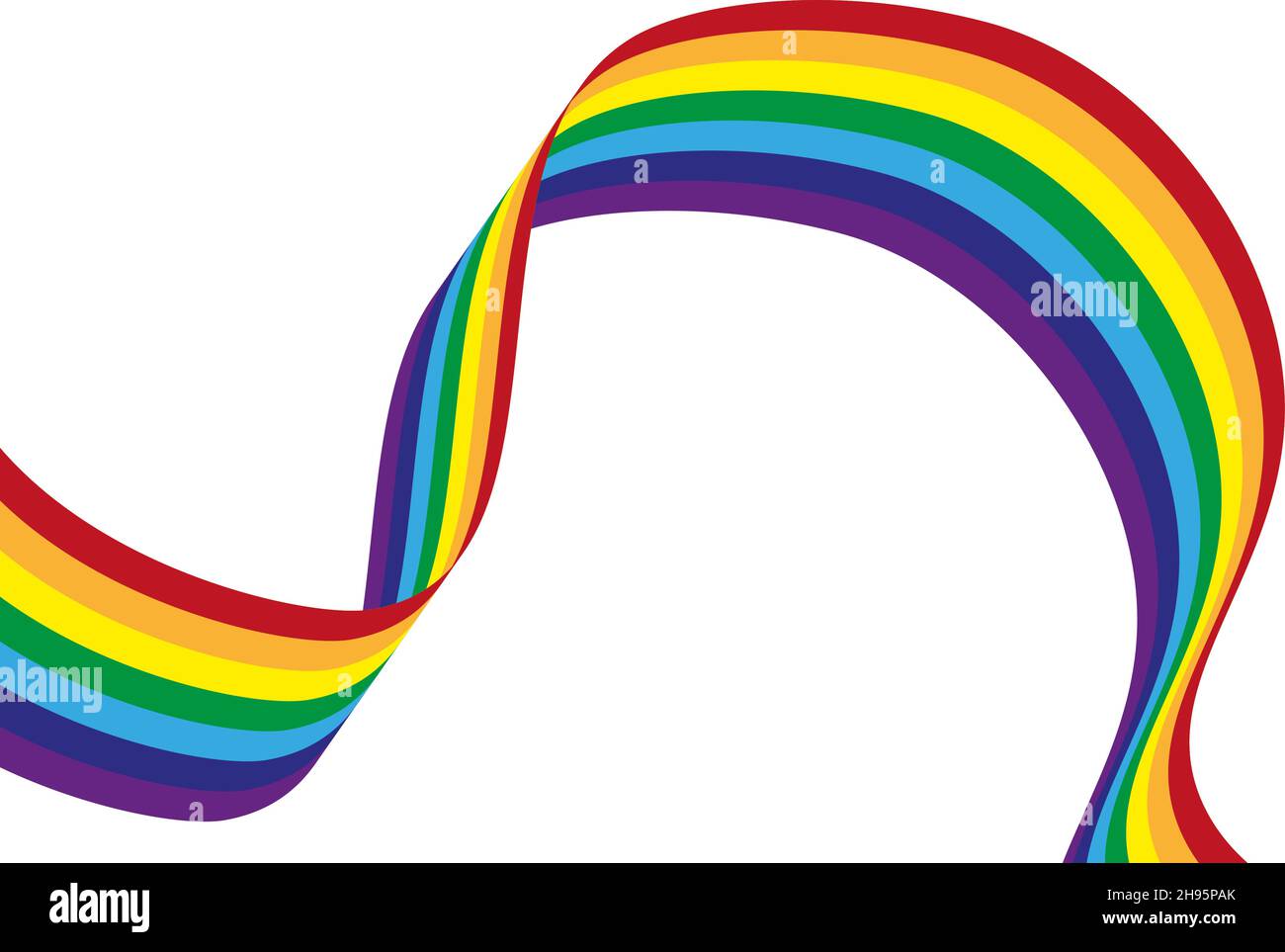 vector background with ribbon in rainbow on a white background Stock ...