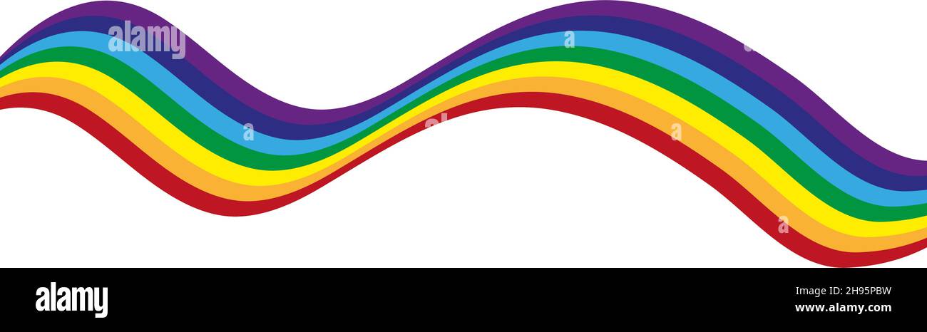 vector background with ribbon in rainbow on a white background Stock ...