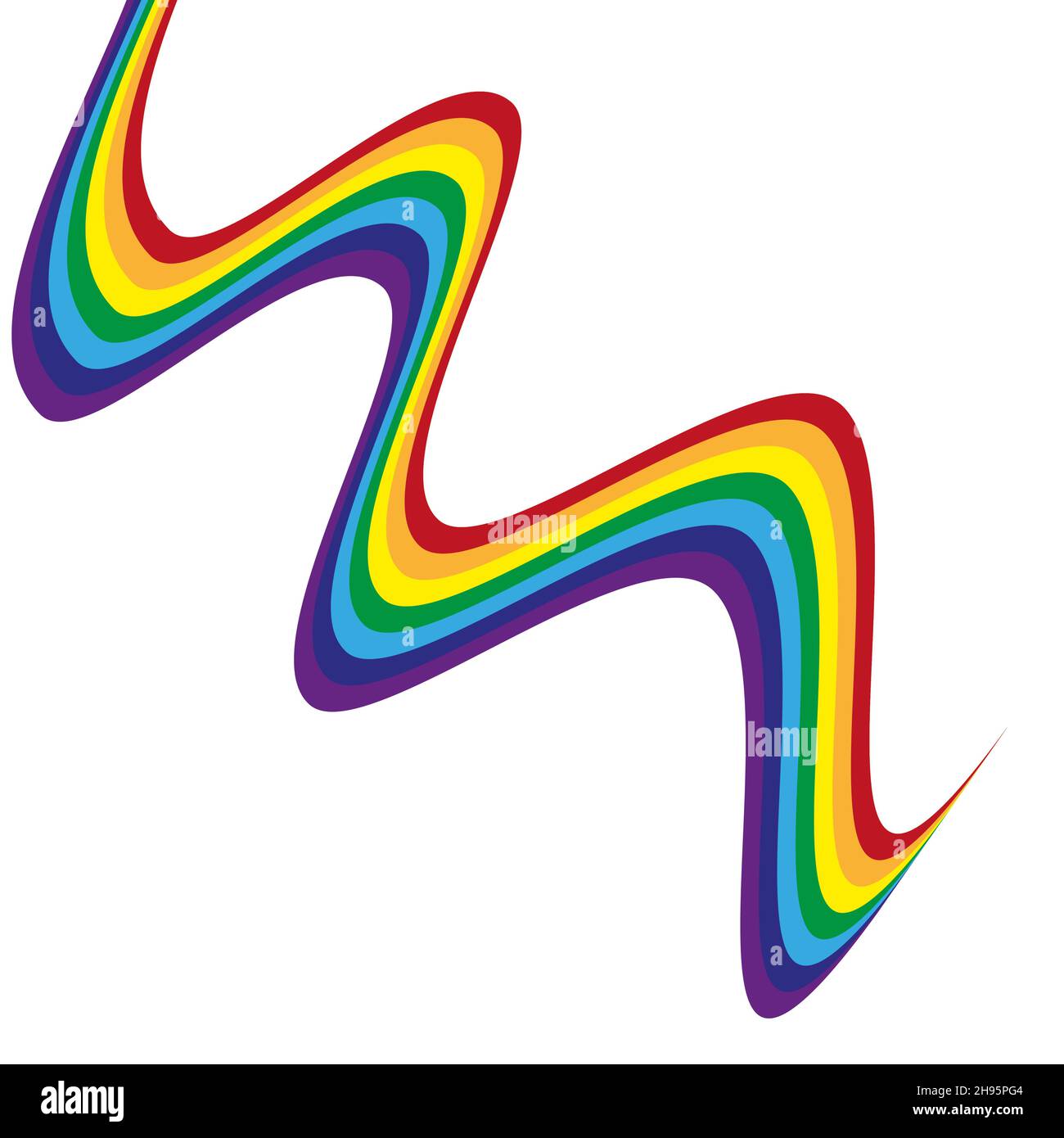 vector background with ribbon in rainbow on a white background Stock ...