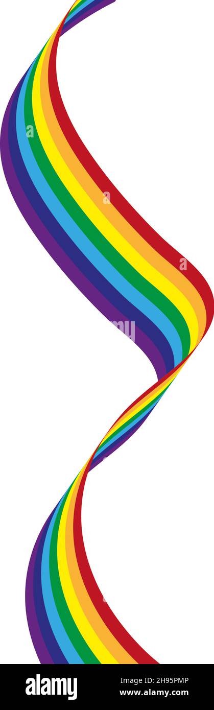 vector background with ribbon in rainbow on a white background Stock ...