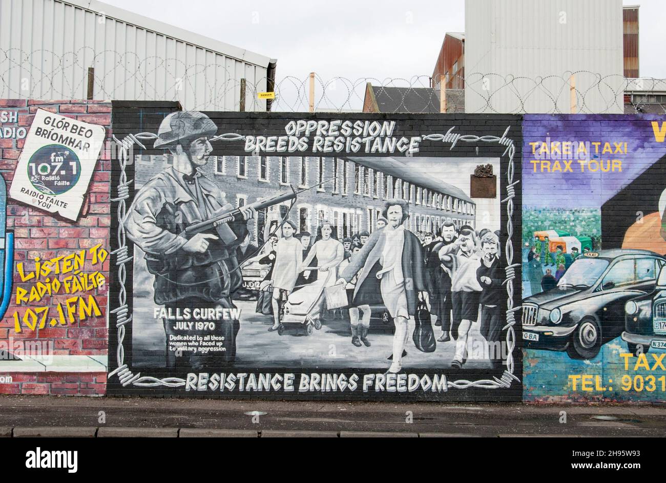 Nationalist resistance mural on the Falls Road in Belfast Northern Ireland Stock Photo