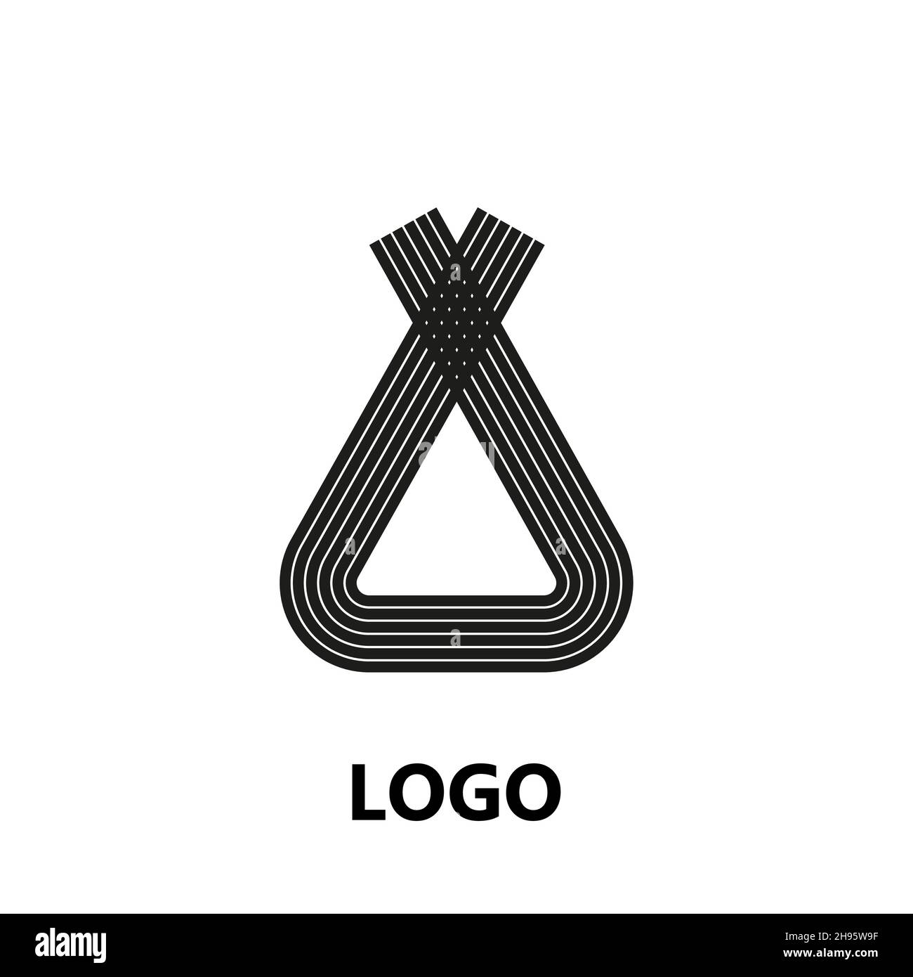 Vector illustration of a triangle logo, emblem, sign, symbol Stock ...