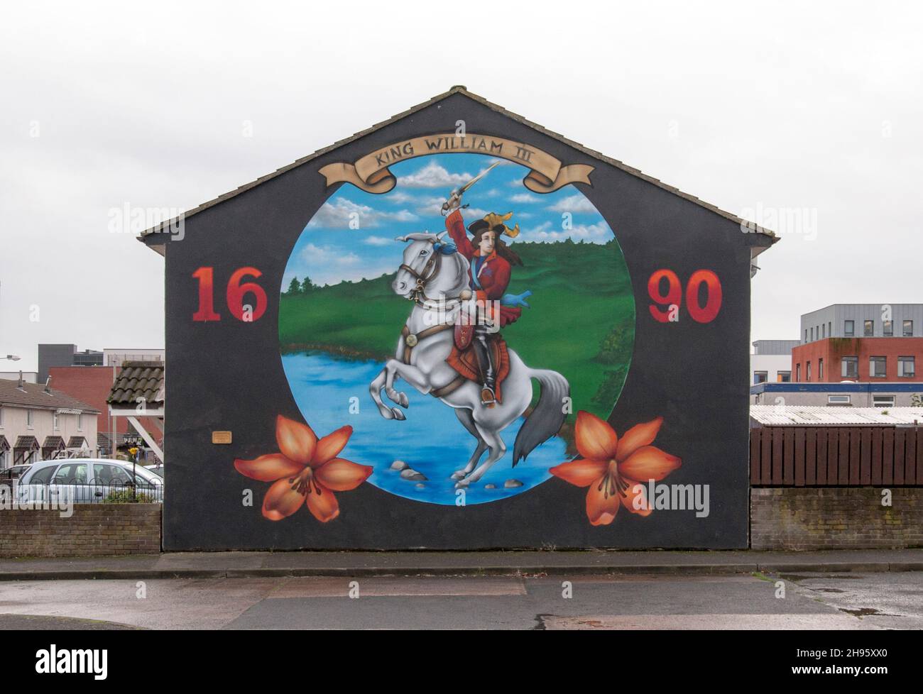 Loyalist murals in Protestant Shankill, East Belfast, Northern Ireland Stock Photo