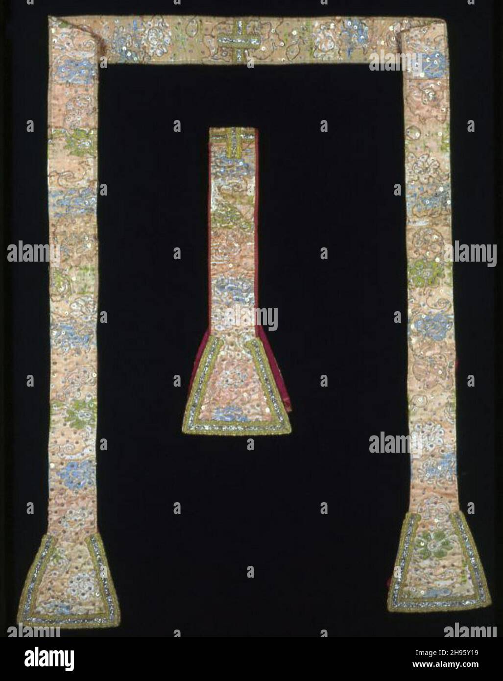 Stole, Maniple, Pair of Amice, Spain, Late 17th/early 18th century. Stock Photo