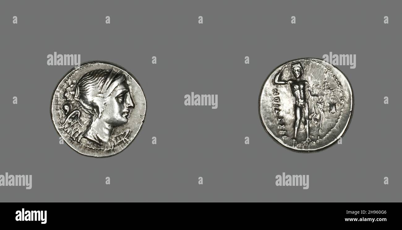 Drachm (Coin) Depicting the Goddess Nike, 216-203 BCE. Stock Photo