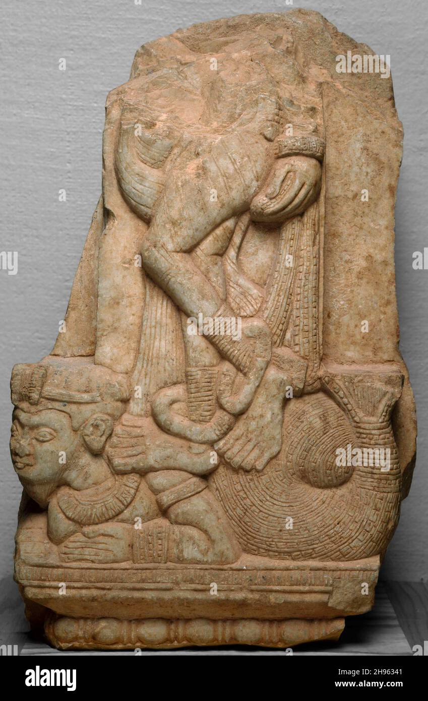 Yakshi Standing on a Fishtailed Mythical Beast (Makara), 2nd century B.C./2nd century A.D. Stock Photo