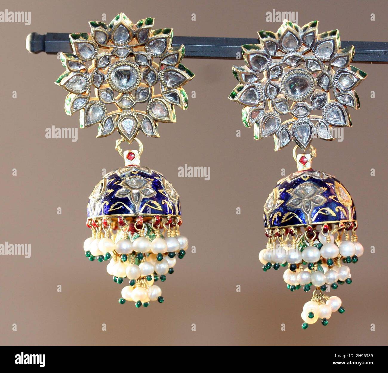 Earrings (Karanphul Jhumka), 18th/19th cenury. Stock Photo