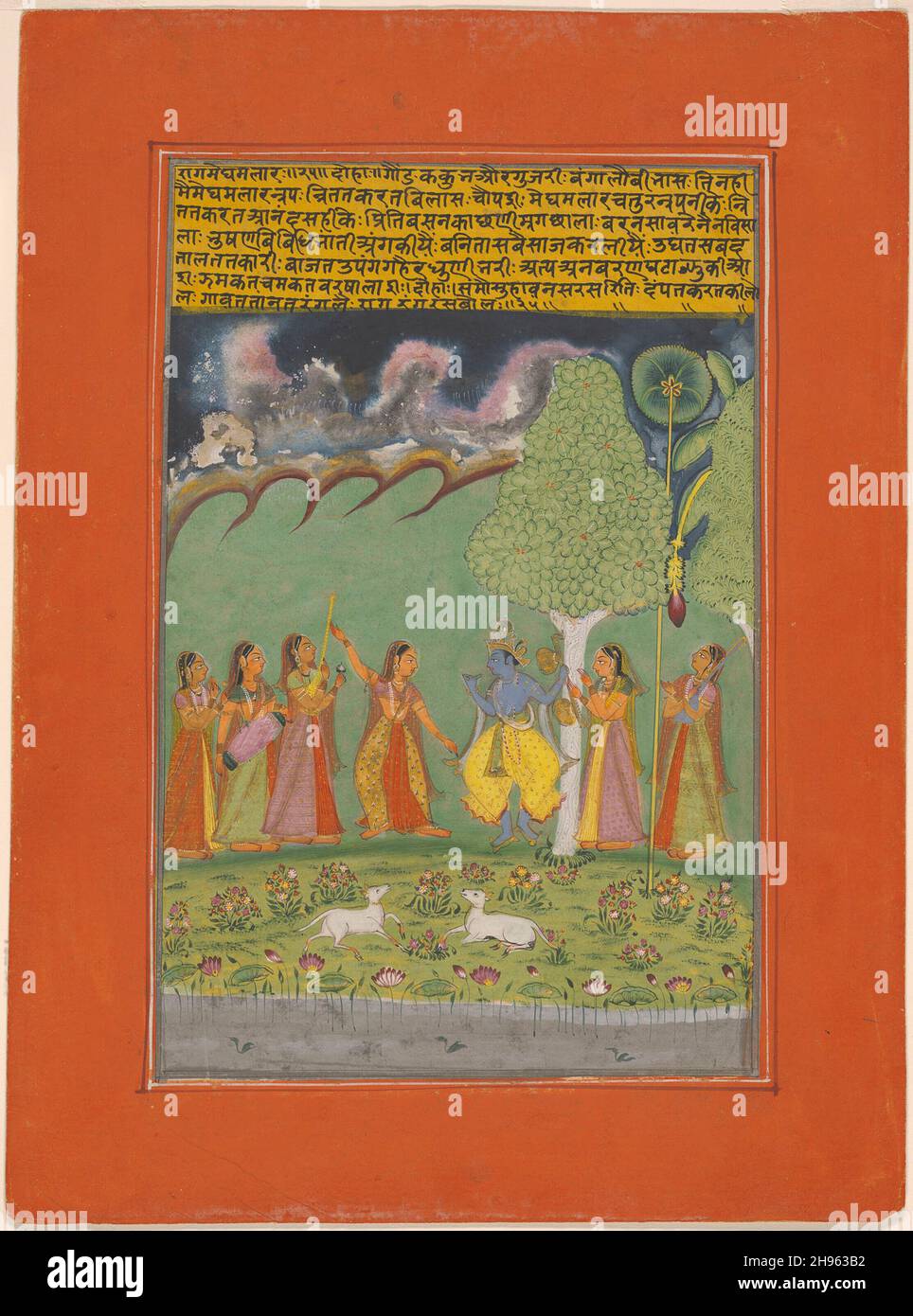 Megh Rag Instrument Rag Megh Malar, page from a Garland of Musical Ragas (Ragamala) Set ...