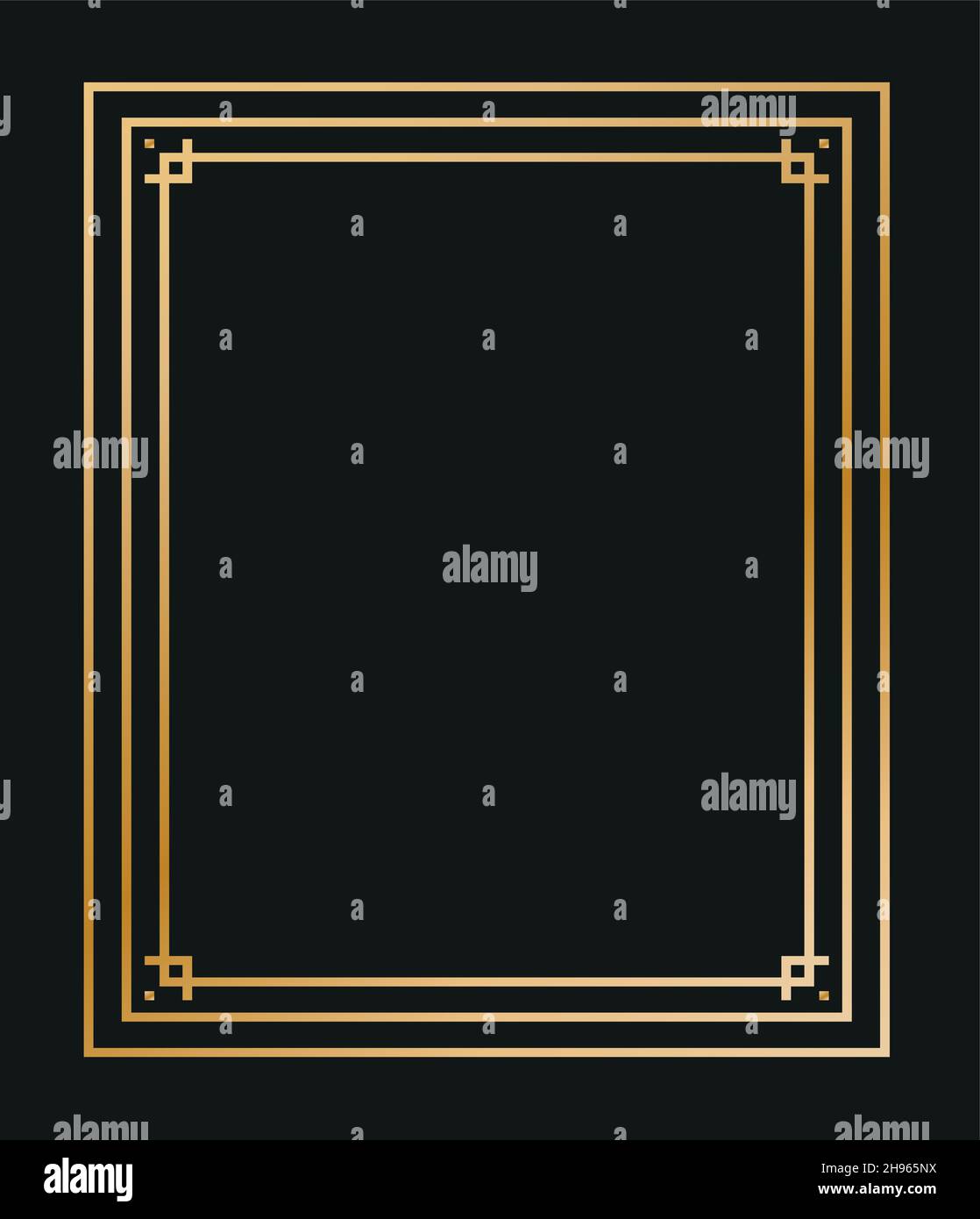 Vintage linear thin line geometric shape art deco retro design frame ...