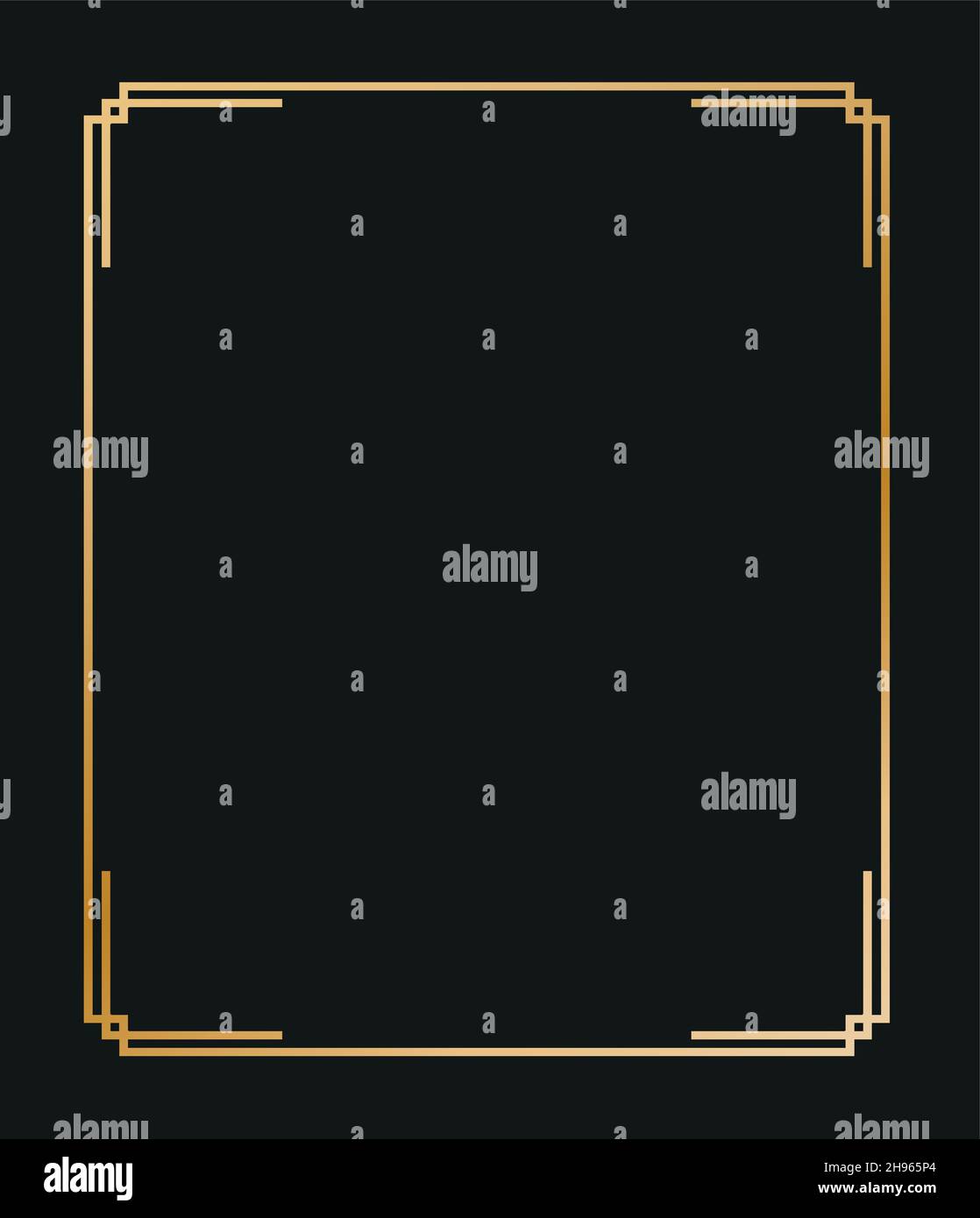 Vintage linear thin line geometric shape art deco retro design frame ...