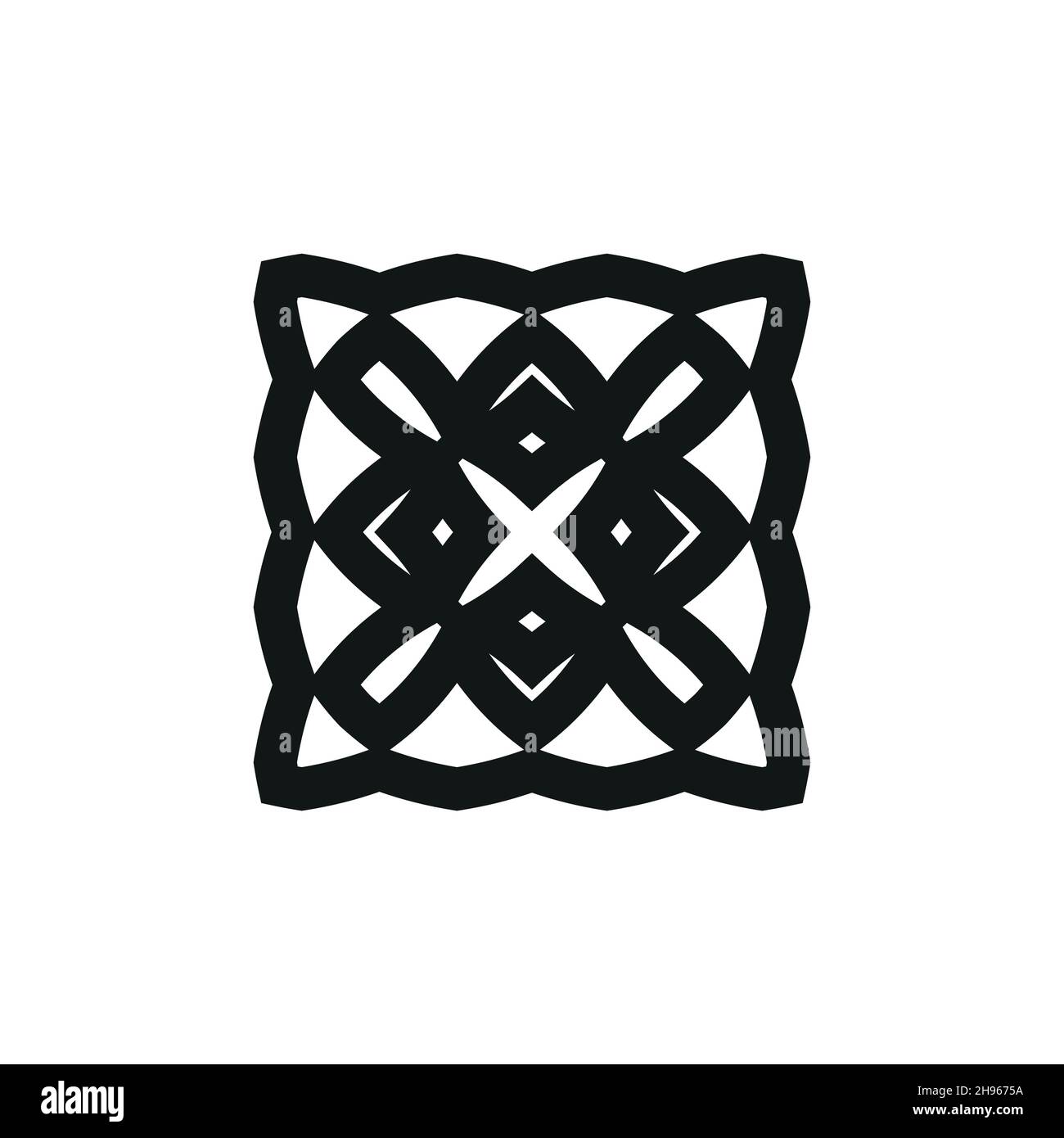 Vector icon Celtic knot, triquetra cross or Trinity symbol with heart