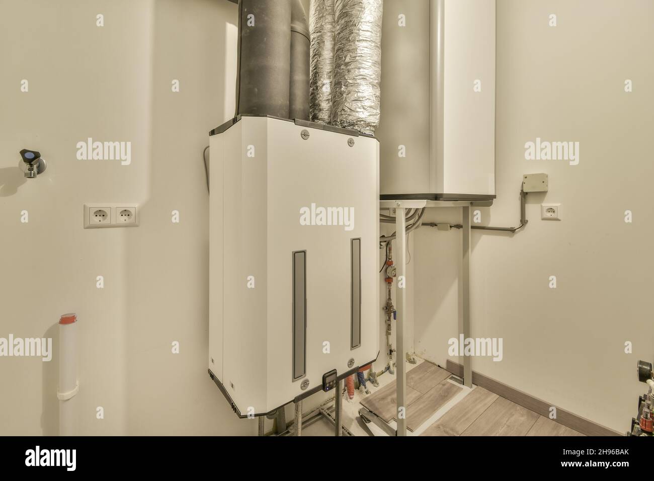 An electric dashboard with cables in a small room Stock Photo Alamy