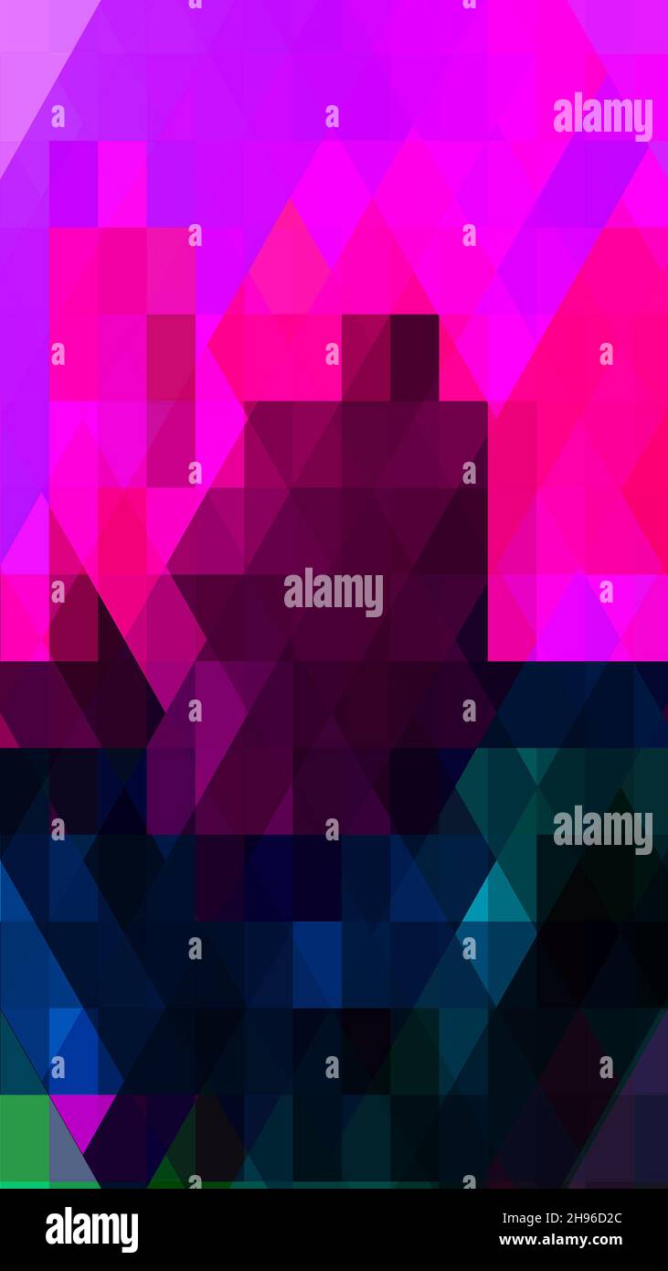 Abstract vivid geometric triangles architectural background vertical layout. Stock Photo
