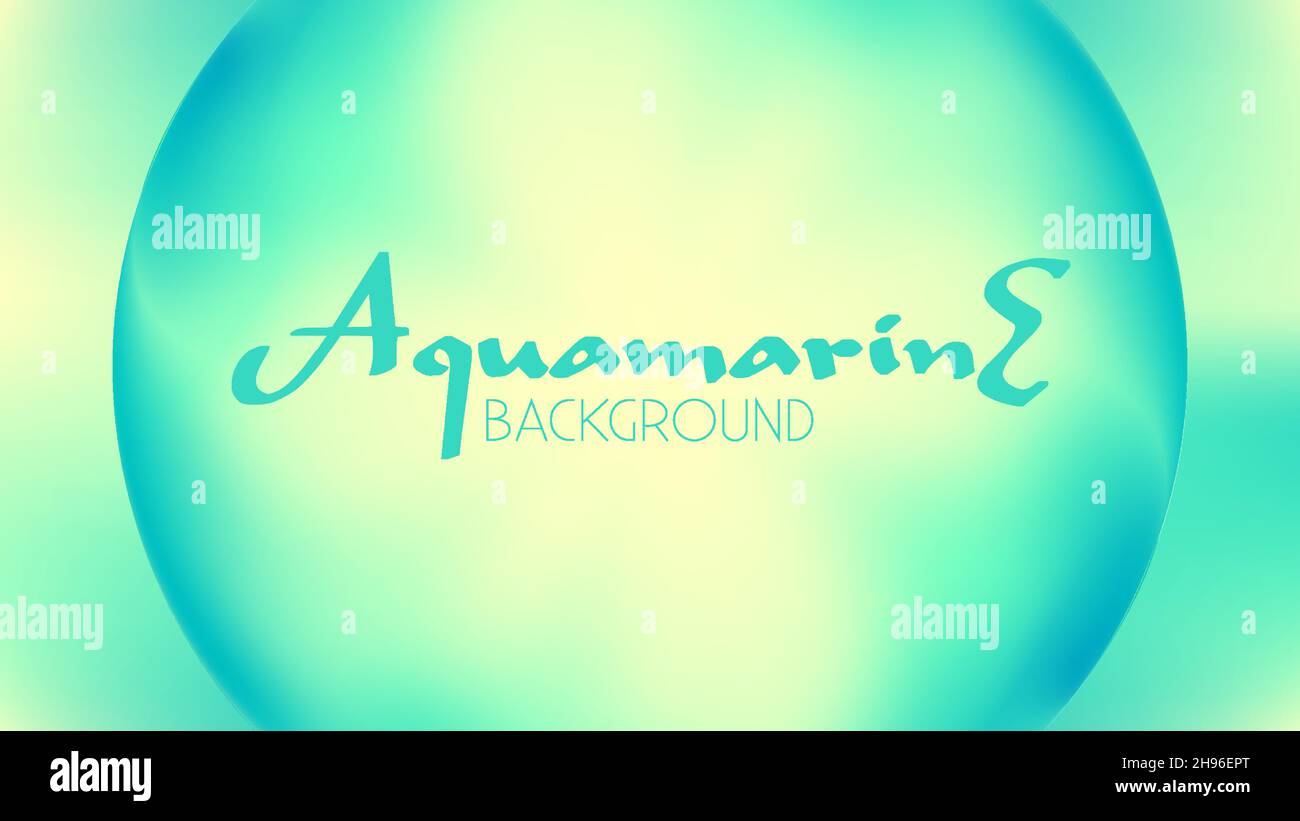 Abstract aquamarine and turquoise blurred background with circle. Vector graphic pattern Stock Vector
