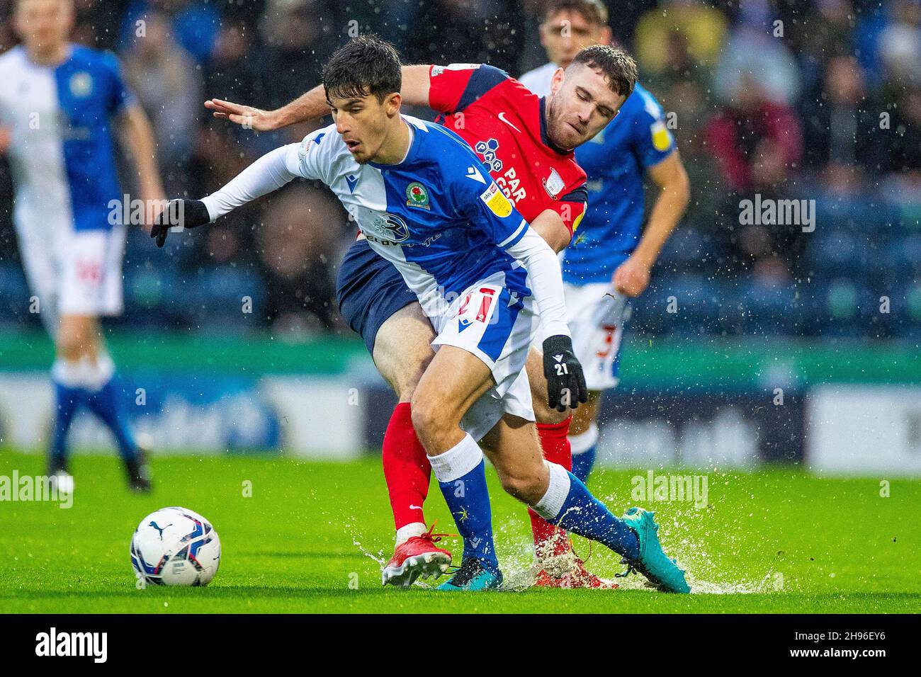 John Buckley #21 of Blackburn Rovers Under pressure fromAndy Rinomhota #35  of Cardiff City during the Sky Bet Championship match Cardiff City vs  Blackburn Rovers at Cardiff City Stadium, Cardiff, United Kingdom