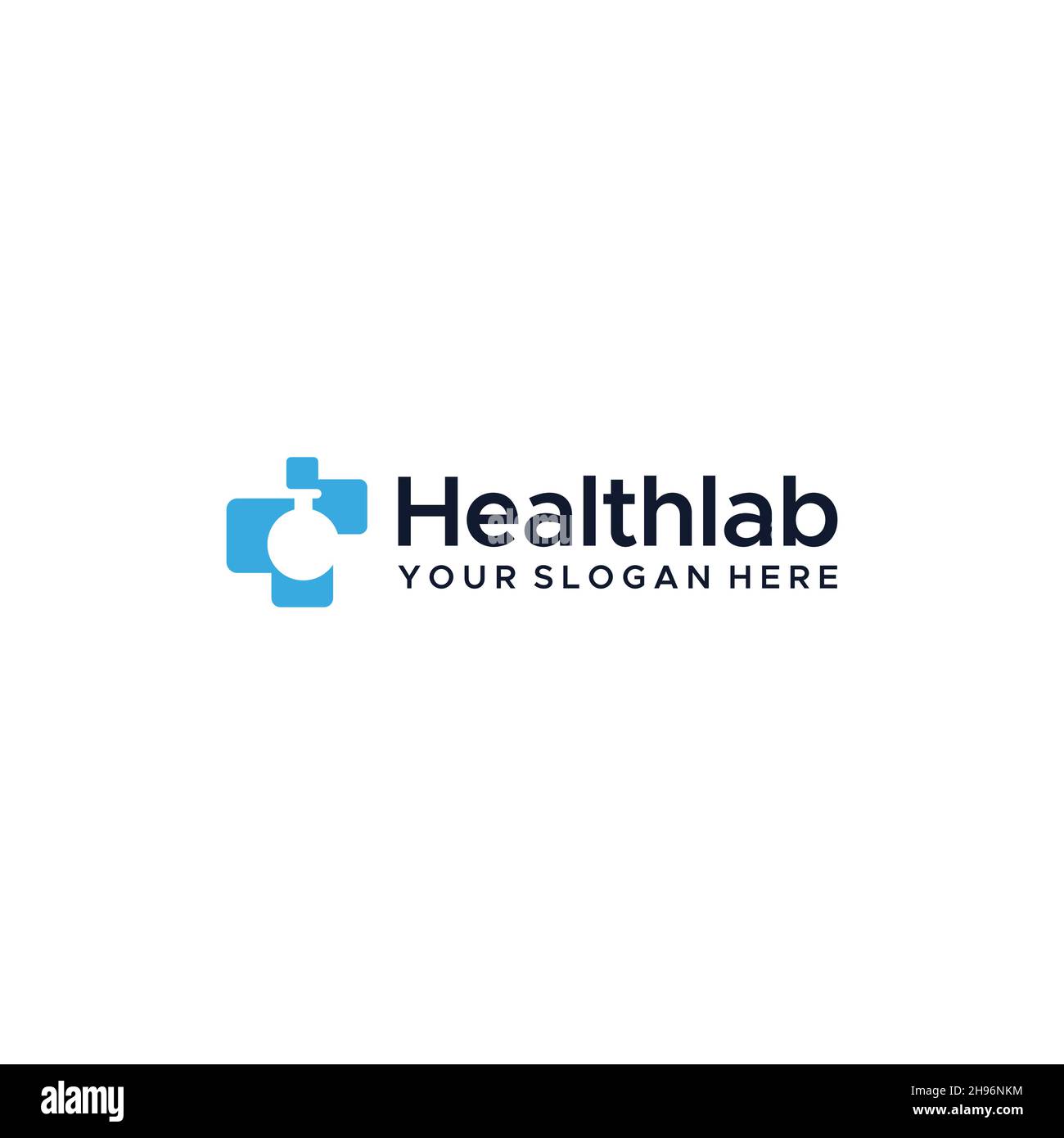 Minimalist logo HEALTHLAB laboratory logo design Stock Vector Image