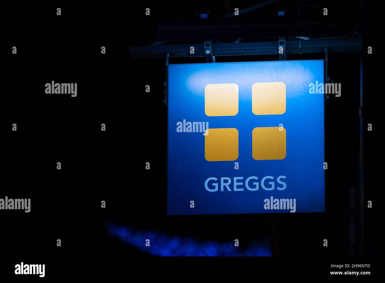 A close-up of a Greggs store sign Stock Photo - Alamy