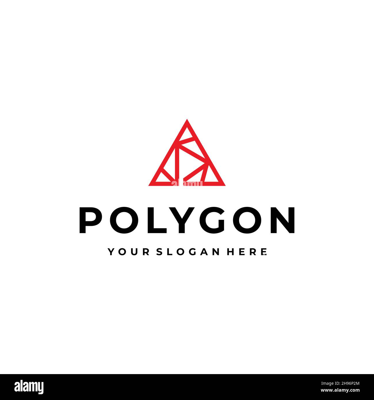 Minimalist design POLYGON triangle logo design Stock Vector