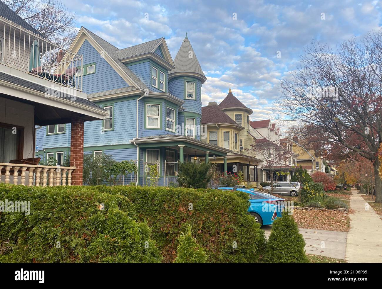Victorian homes line residential streets in the Ditmas Park