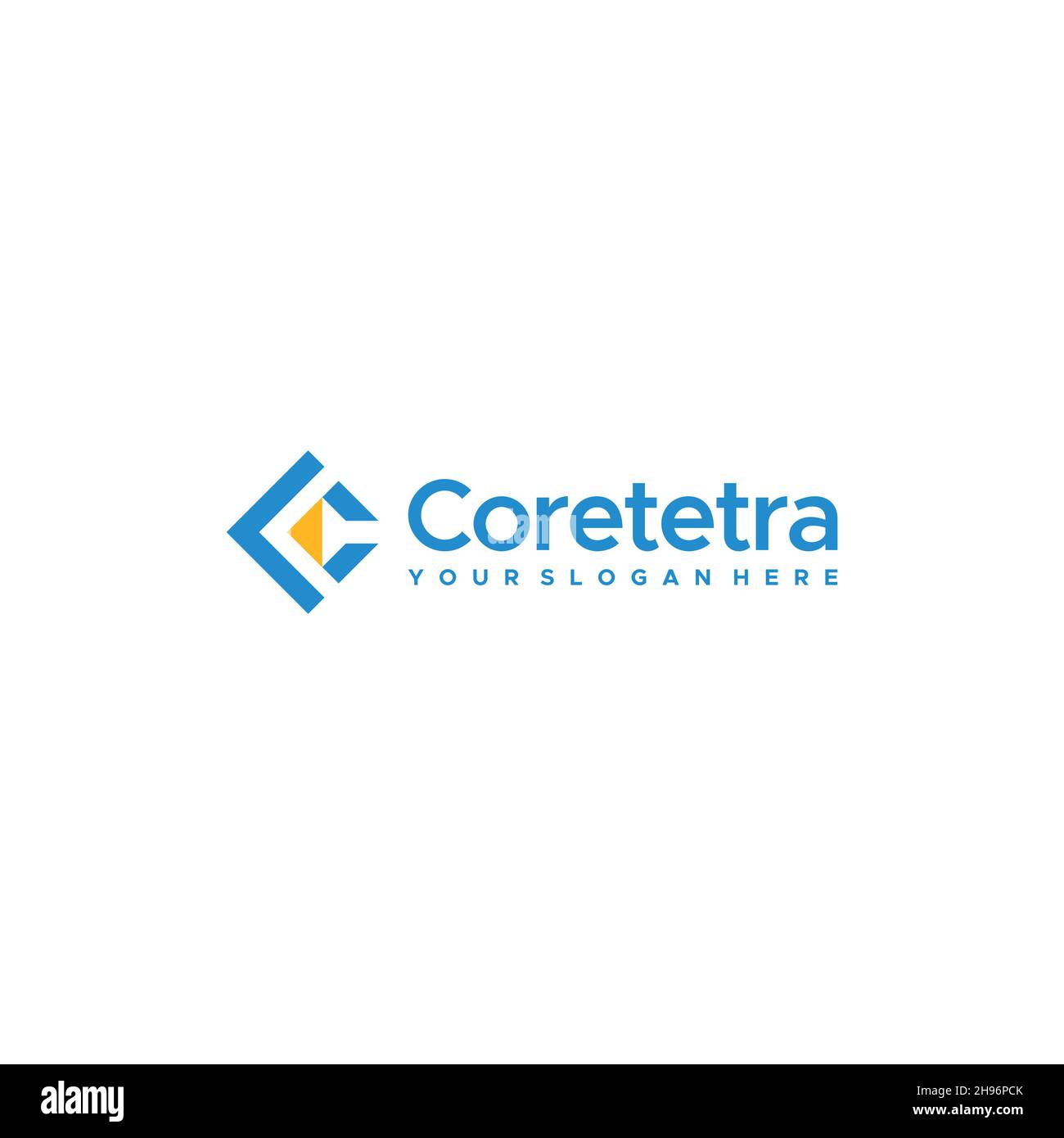 Flat colorful initial C CORETETRA logo design Stock Vector
