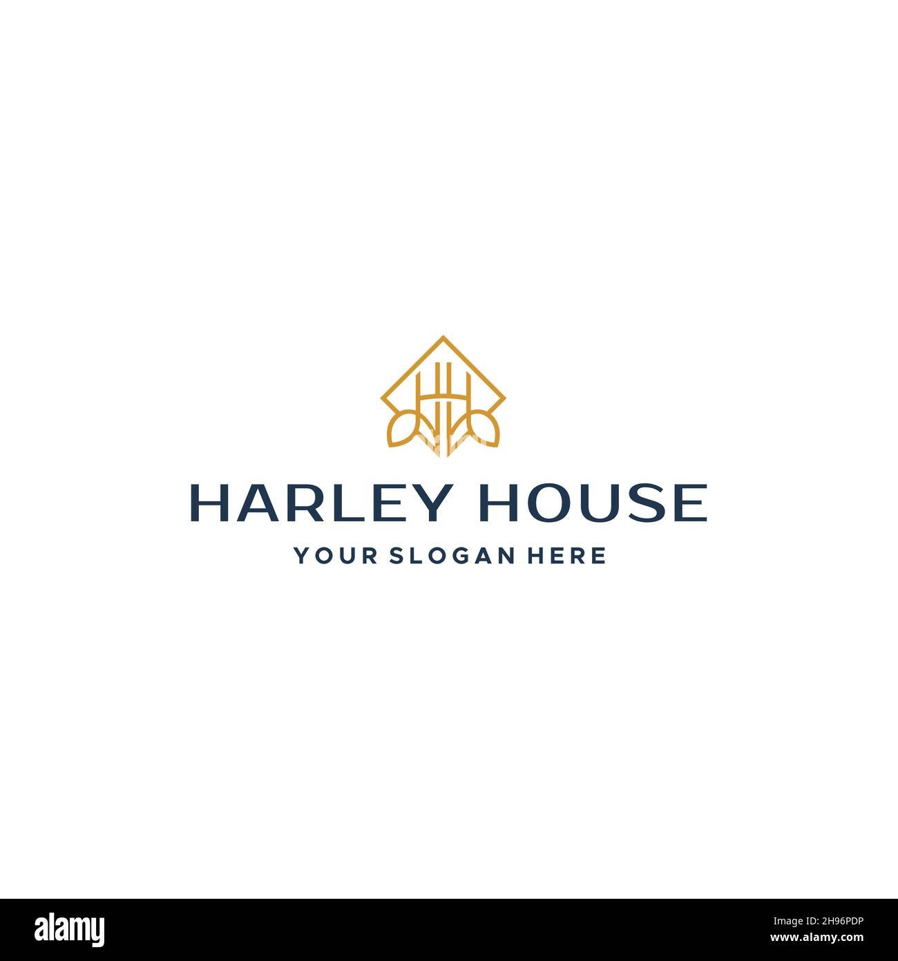 flat HARLEY HOUSE building real estate Logo design Stock Vector Image