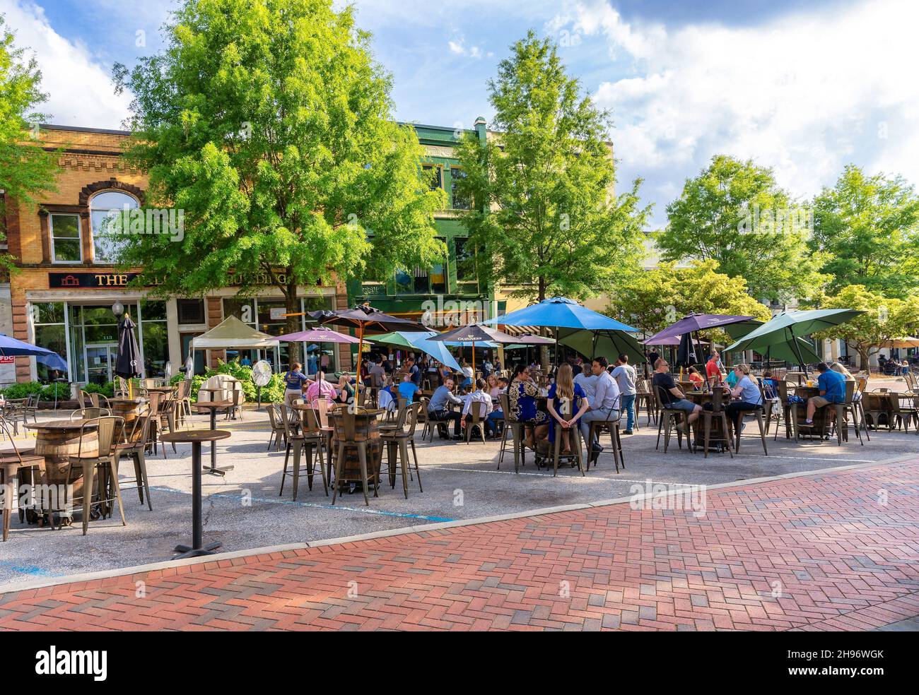 SPARTANBURG, UNITED STATES May 03, 2021 A summer outdoor dining on