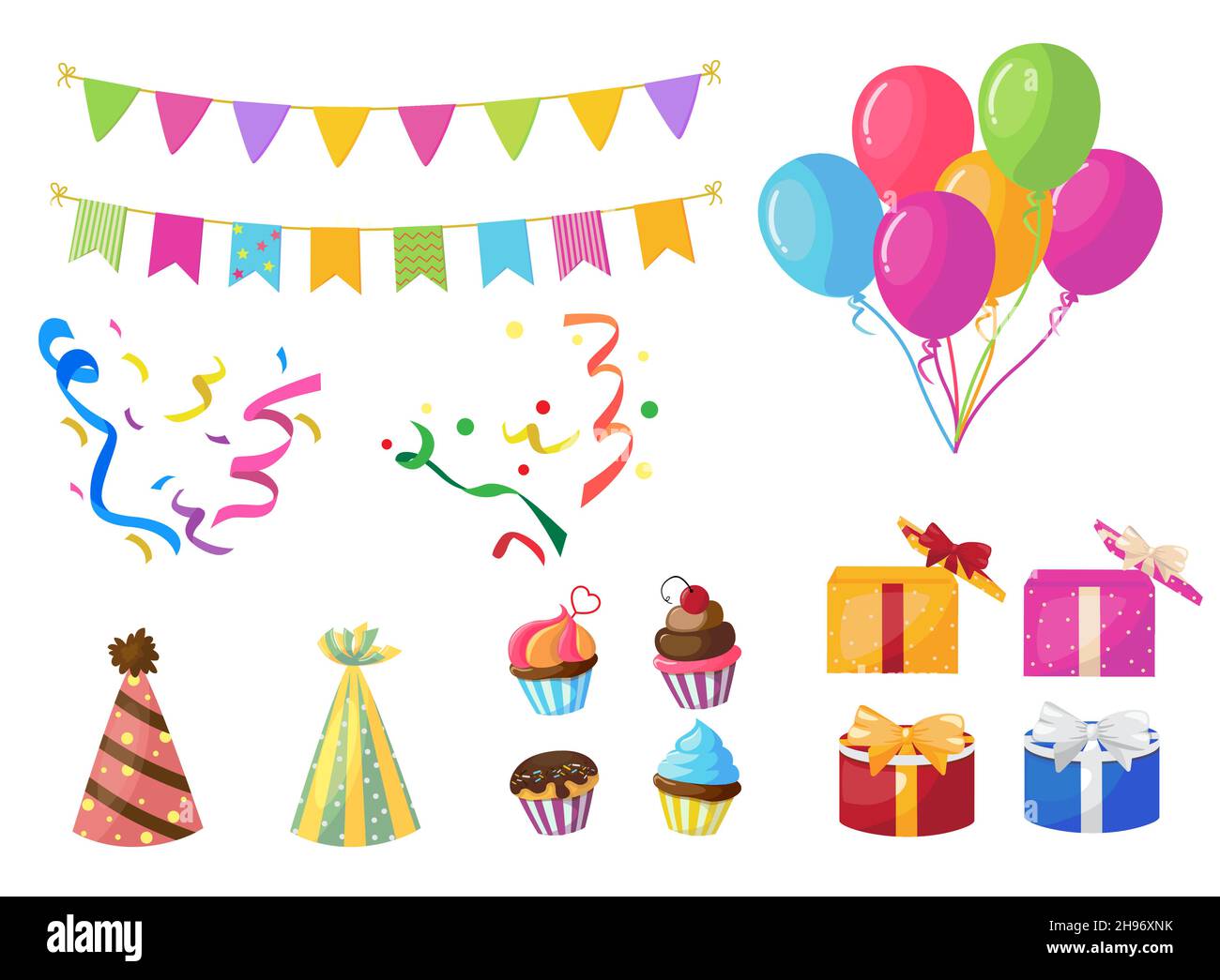 Party Streamers Vector Isolated Object Stock Illustration